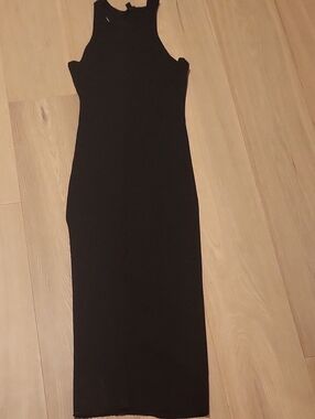 Classic Black Ribbed Tank Maxi Dress Guess